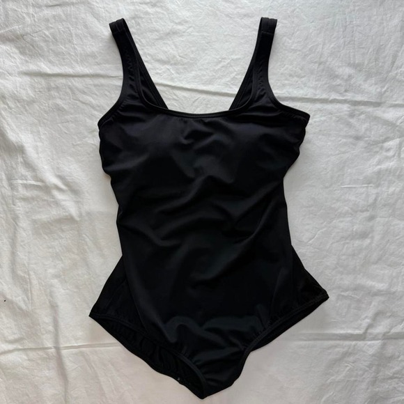 Lands' End Other - Lands' End Black Square Neck One Piece Swimsuit Sz 12